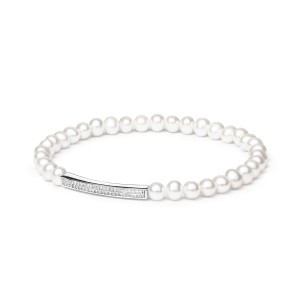 Bratara perle naturale albe si argint cu cristale zirconiu DiAmanti SK19222B_W-G (Argint 925‰ 1,1 g.)